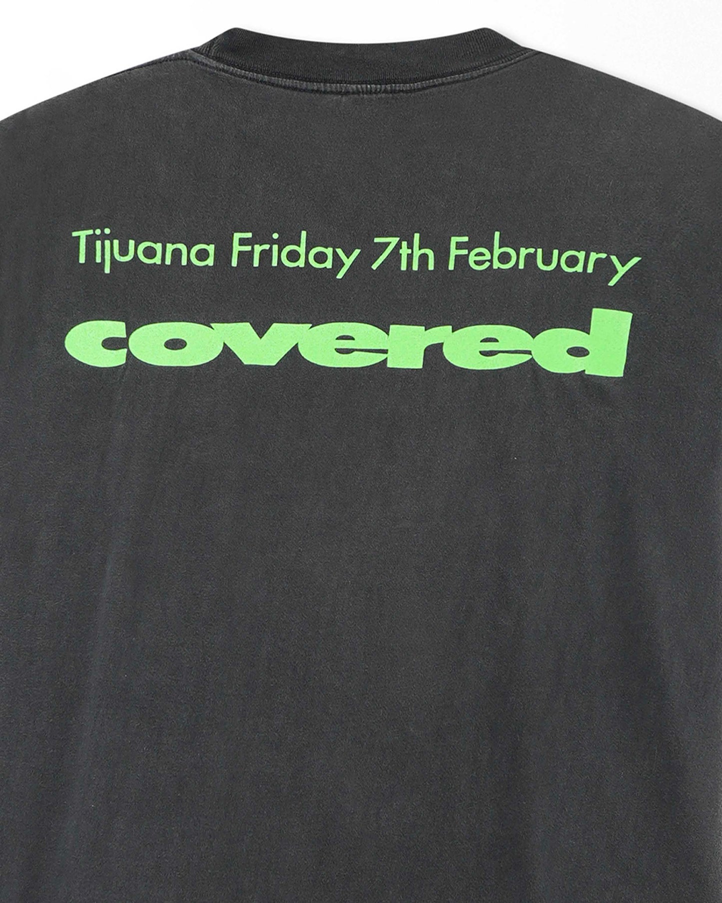 PUBLIC IMAGE LTD "COVERED" BLACK FADED T-SHIRT