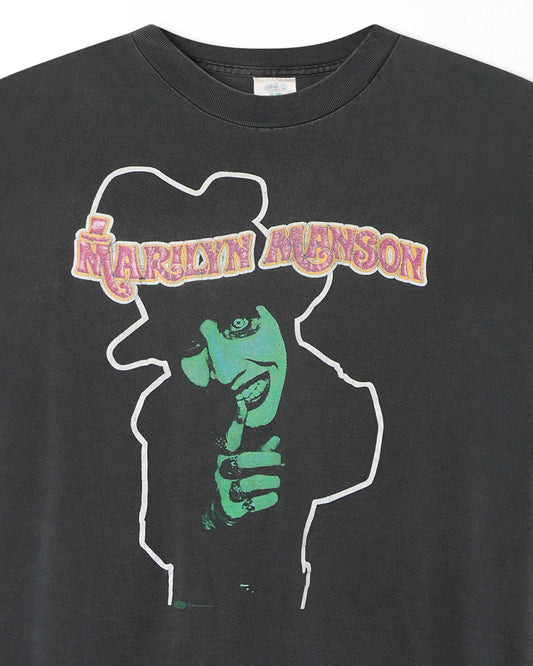 WINTERLAND "MARILYN MANSON DOPE FIEND" BLACK FADED T-SHIRT
