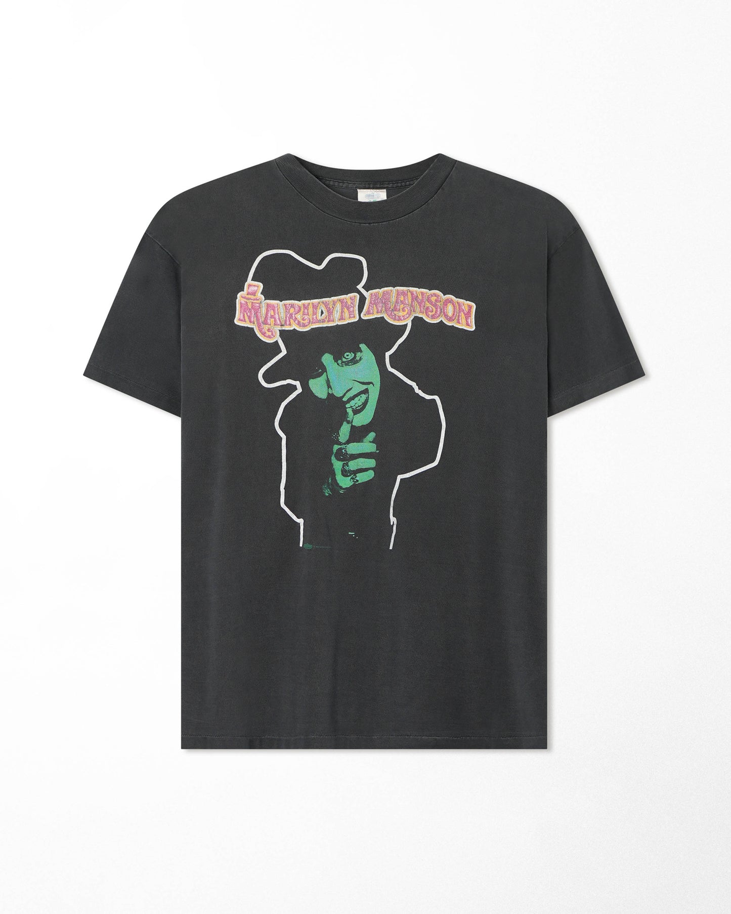 WINTERLAND "MARILYN MANSON DOPE FIEND" BLACK FADED T-SHIRT