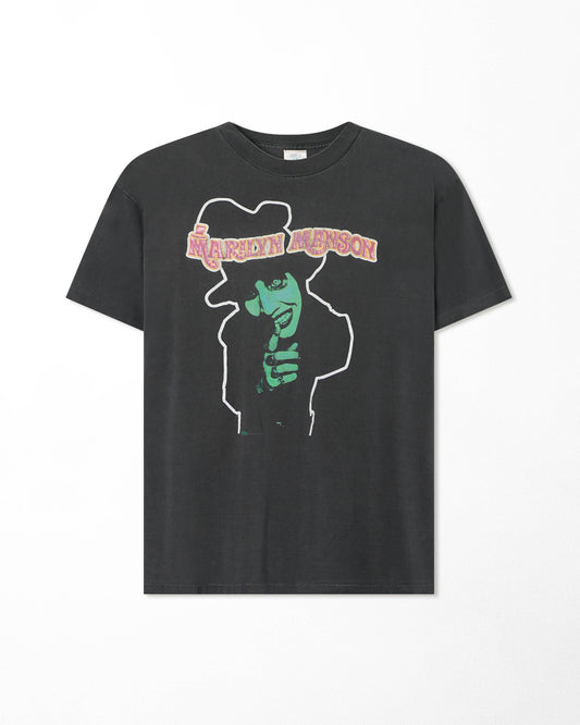 WINTERLAND "MARILYN MANSON DOPE FIEND" BLACK FADED T-SHIRT