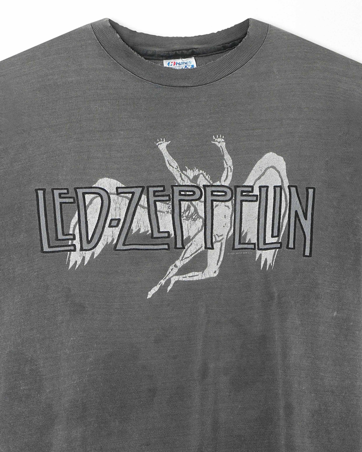 HANES "LED ZEPPELIN" GREY FADED STAINED T-SHIRT