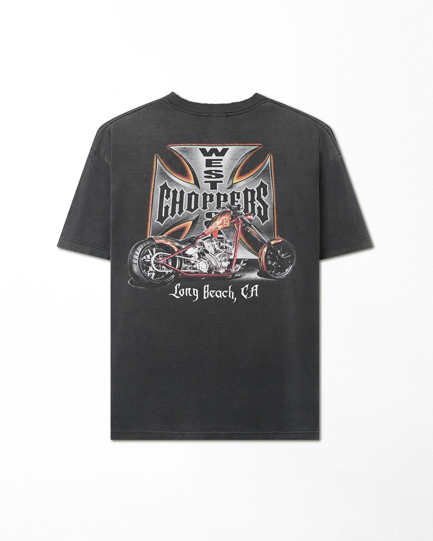 WEST COAST CHOPPERS "IRON CROSS" BLACK FADED T-SHIRT