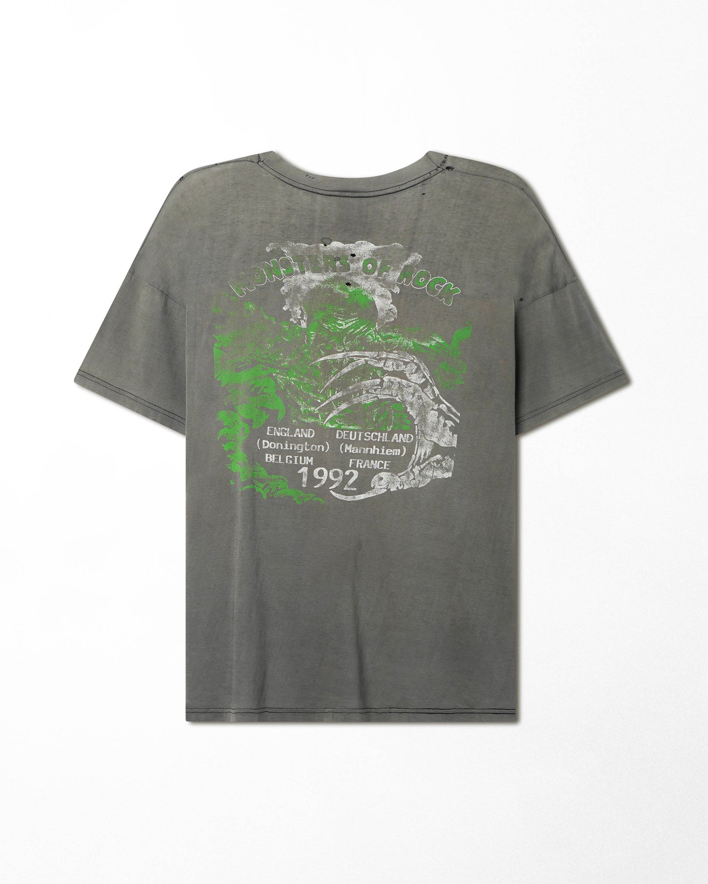IRON MAIDEN "MONSTERS OF ROCK" GRAY THRASHED T-SHIRT