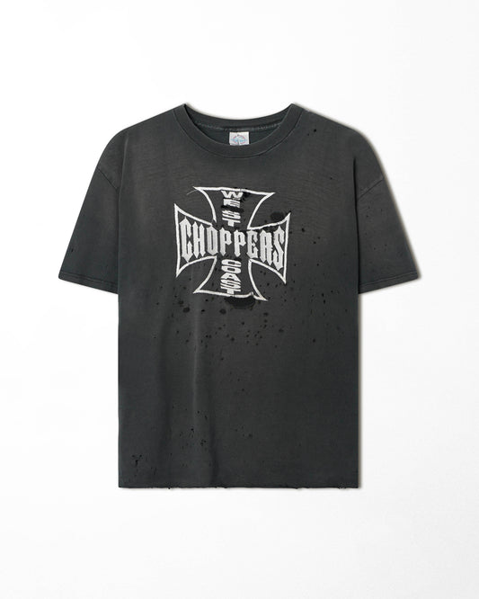 DELTA WEST COAST CHOPPERS "CLASSIC LOGO" BLACK THRASHED T-SHIRT