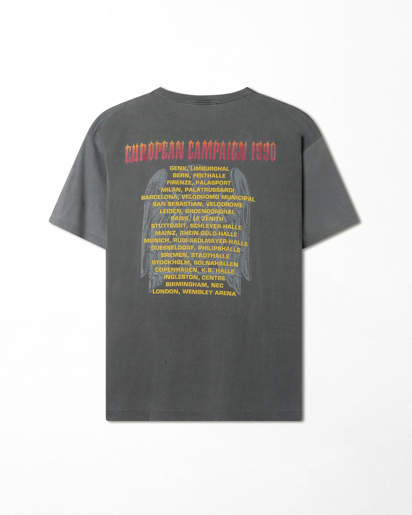 SLAYER "EAGLE EUROPEAN CAMPAIGN 1990" GREY FADED T-SHIRT