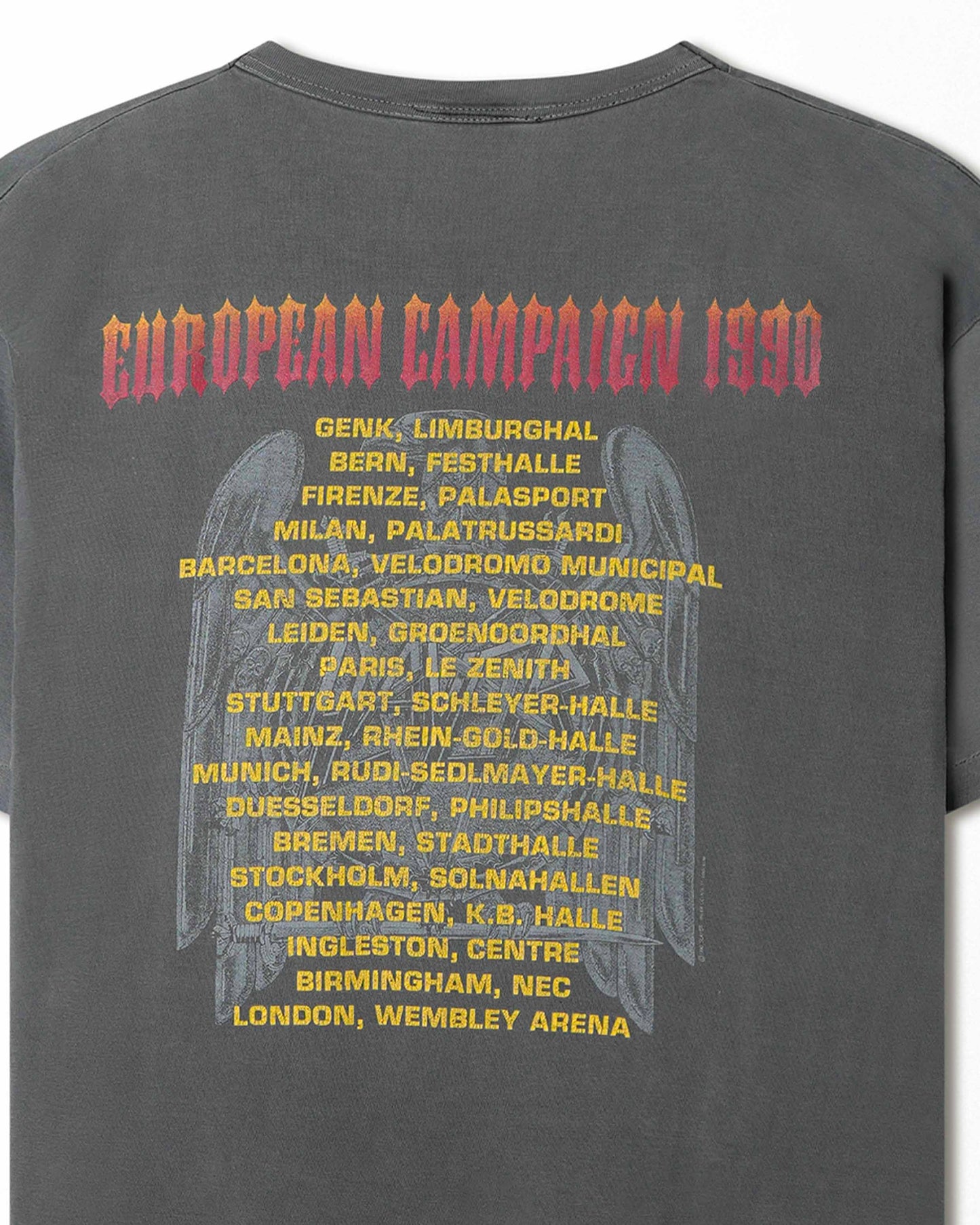 SLAYER "EAGLE EUROPEAN CAMPAIGN 1990" GREY FADED T-SHIRT