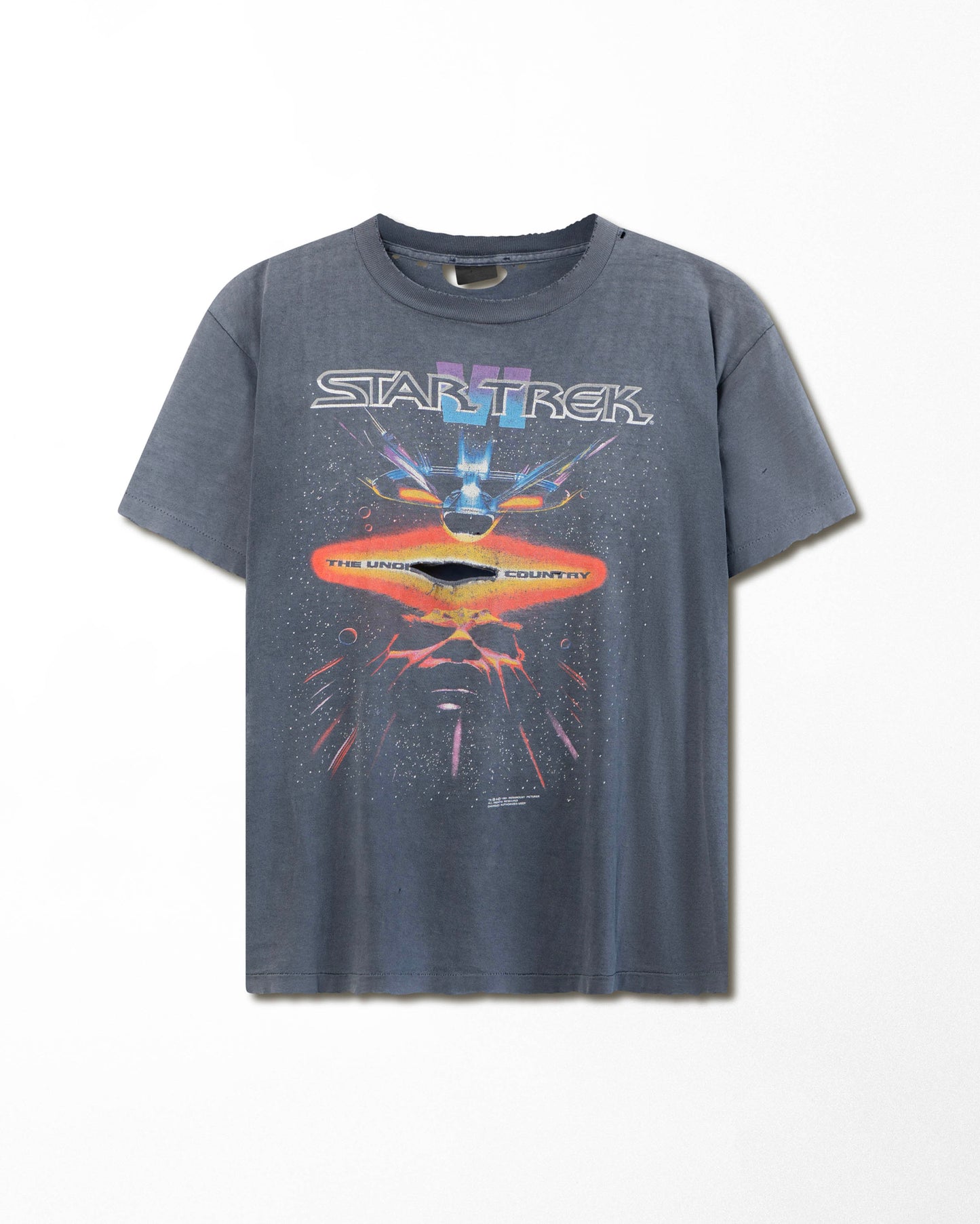 "STAR TREK THE UNDISCOVERED COUNTRY" GREY THRASHED T-SHIRT
