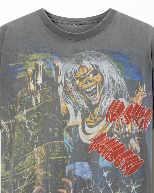 "IRON MAIDEN EDDIE" GREY FADED T-SHIRT