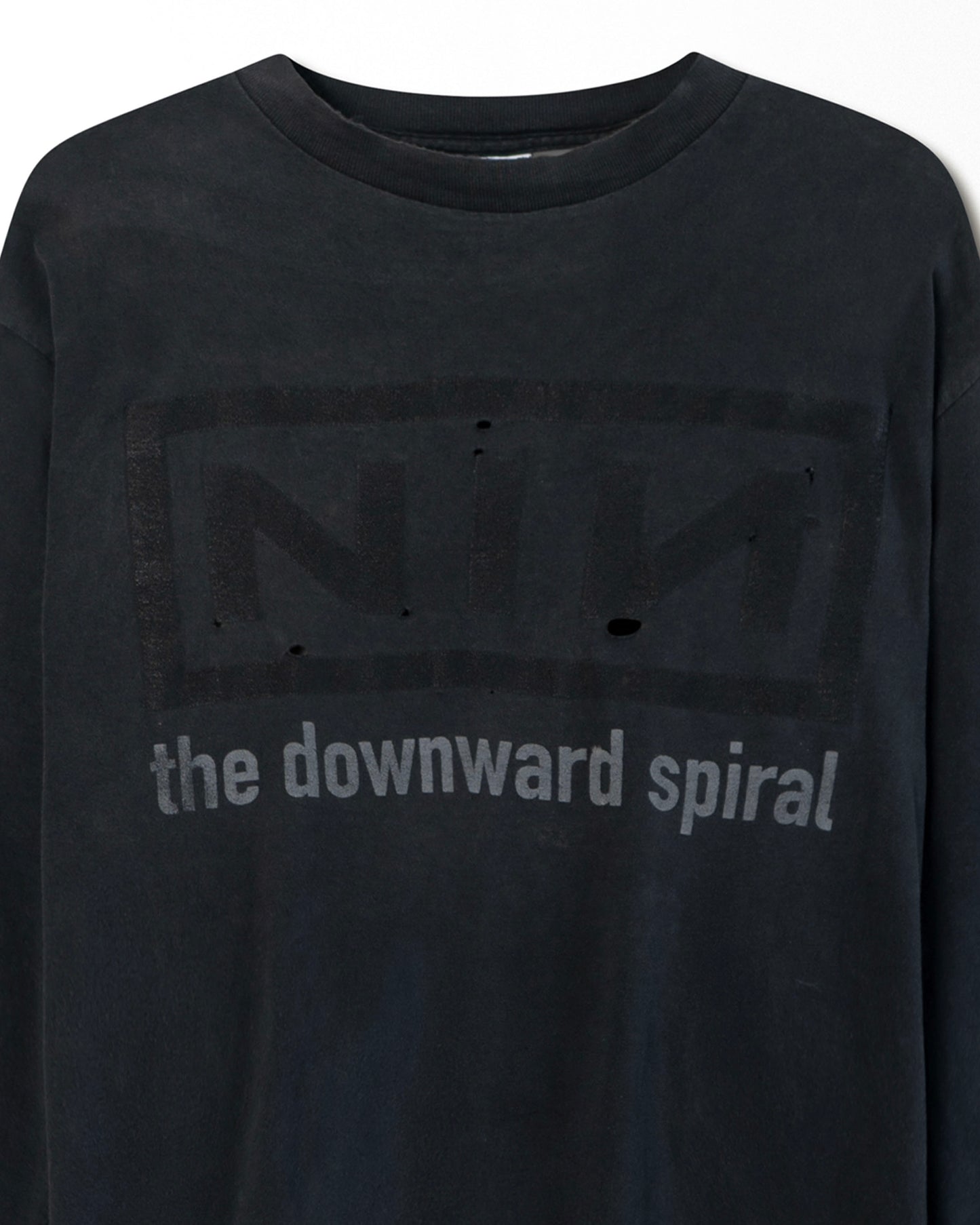 ALL SPORT "NINE INCH NAILS THE DOWNWARD SPIRAL HALO EIGHT" BLACK THRASHED LONG SLEEVE T-SHIRT