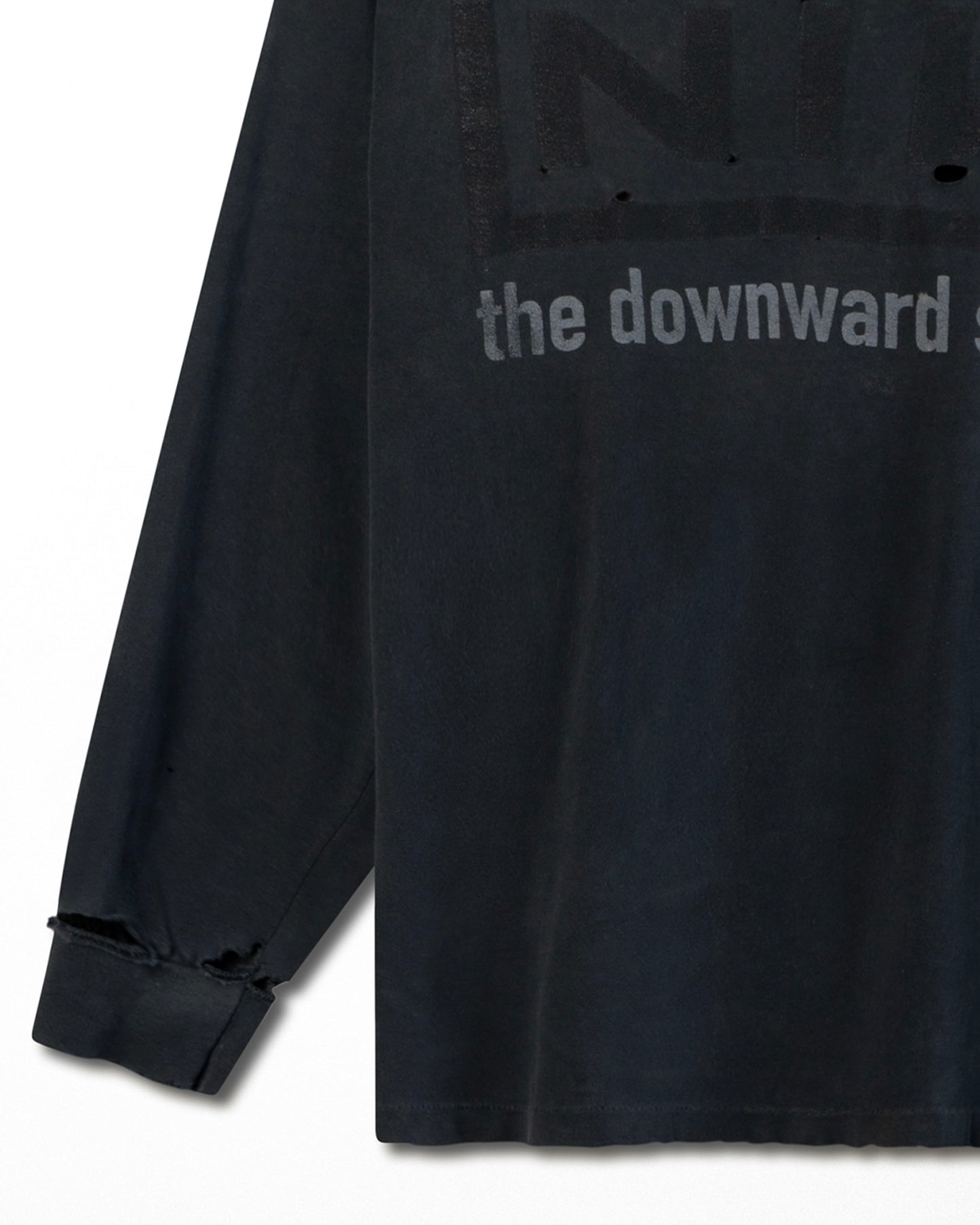 ALL SPORT "NINE INCH NAILS THE DOWNWARD SPIRAL HALO EIGHT" BLACK THRASHED LONG SLEEVE T-SHIRT