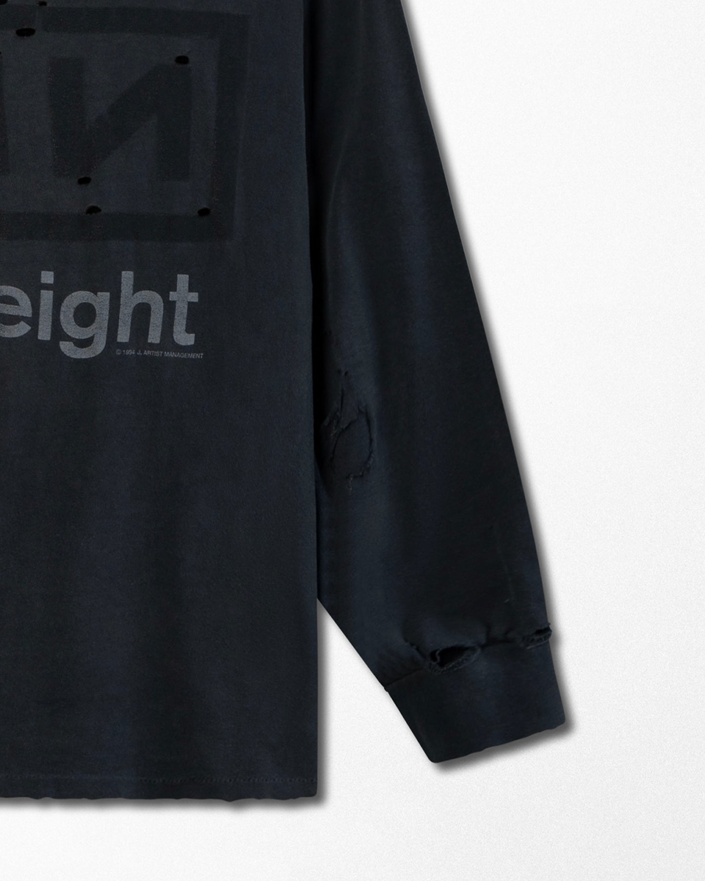 ALL SPORT "NINE INCH NAILS THE DOWNWARD SPIRAL HALO EIGHT" BLACK THRASHED LONG SLEEVE T-SHIRT