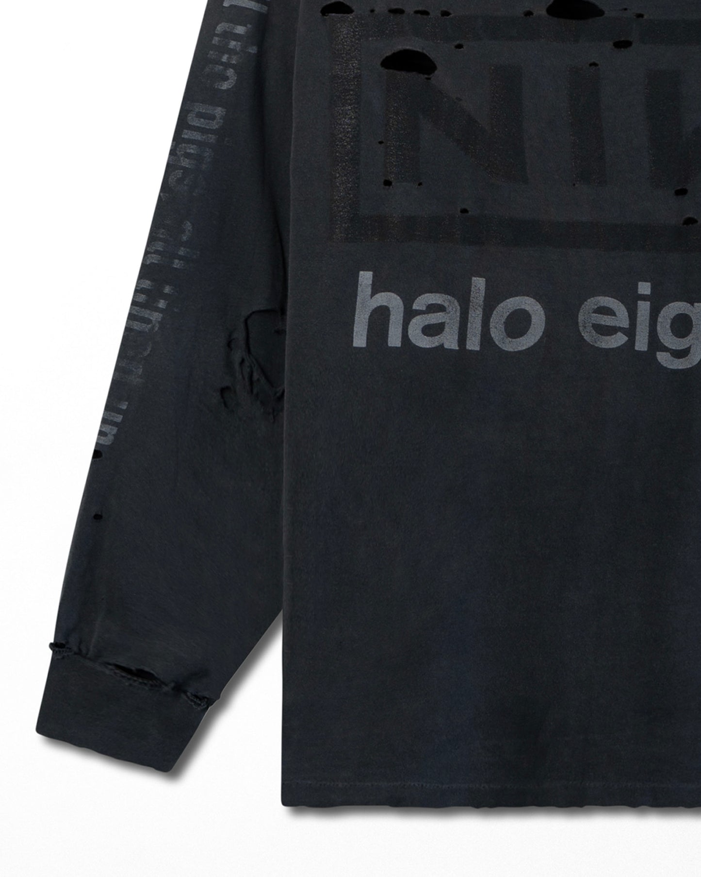 ALL SPORT "NINE INCH NAILS THE DOWNWARD SPIRAL HALO EIGHT" BLACK THRASHED LONG SLEEVE T-SHIRT
