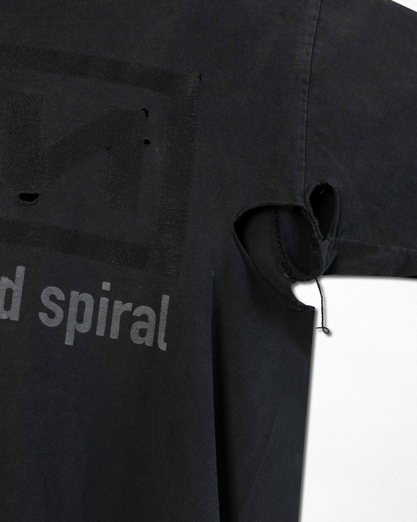 ALL SPORT "NINE INCH NAILS THE DOWNWARD SPIRAL HALO EIGHT" BLACK THRASHED LONG SLEEVE T-SHIRT
