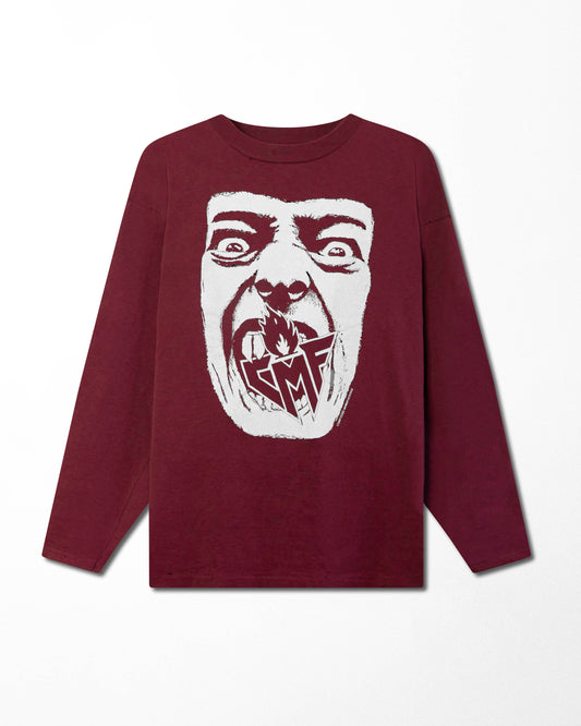 SCREEN STARS "CONFUSED MINDFUCKERS" RED LONG SLEEVE T-SHIRT