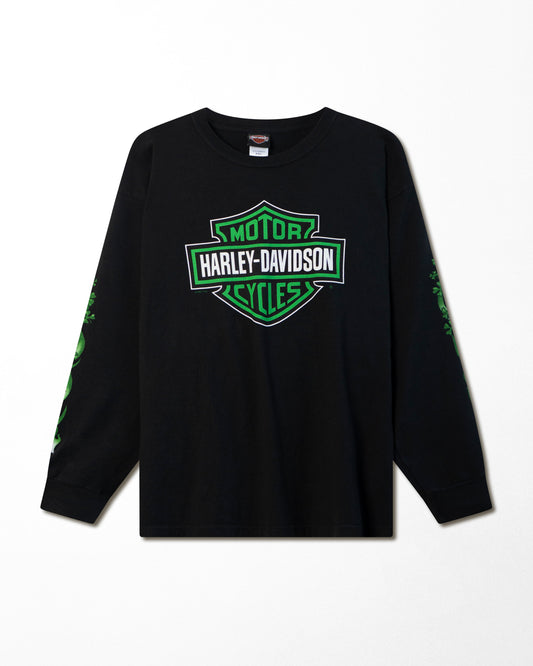 HARLEY-DAVIDSON "SAVANNAH ST PATRICK'S DAY" BLACK LONG SLEEVE T-SHIRT