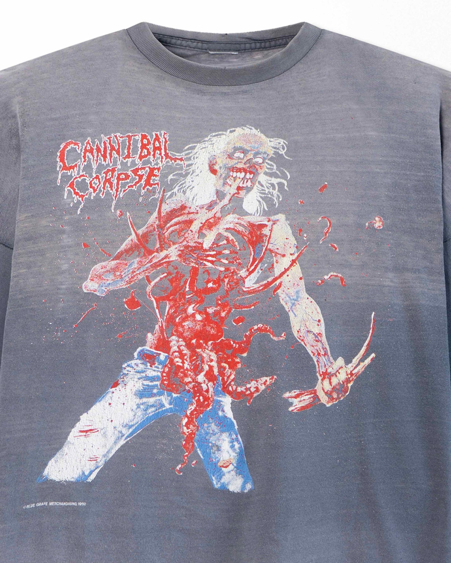 CANNIBAL CORPSE "EUROPEAN TOUR 1992" GREY FADED T-SHIRT