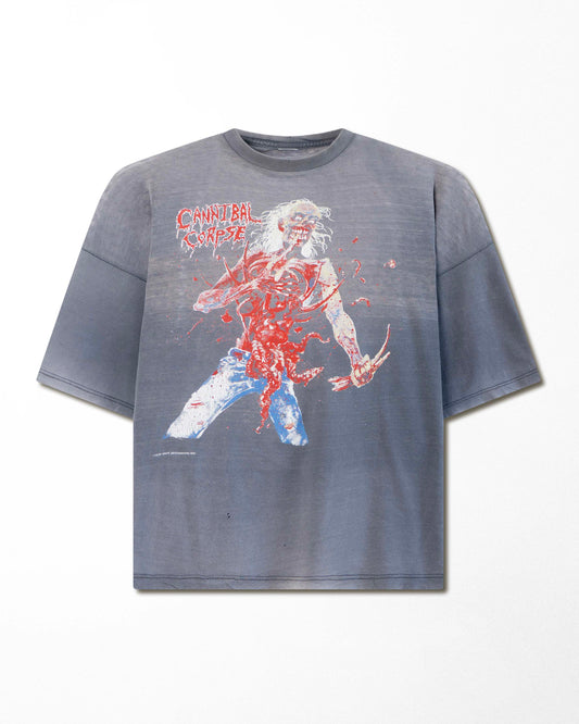 CANNIBAL CORPSE "EUROPEAN TOUR 1992" GREY FADED T-SHIRT
