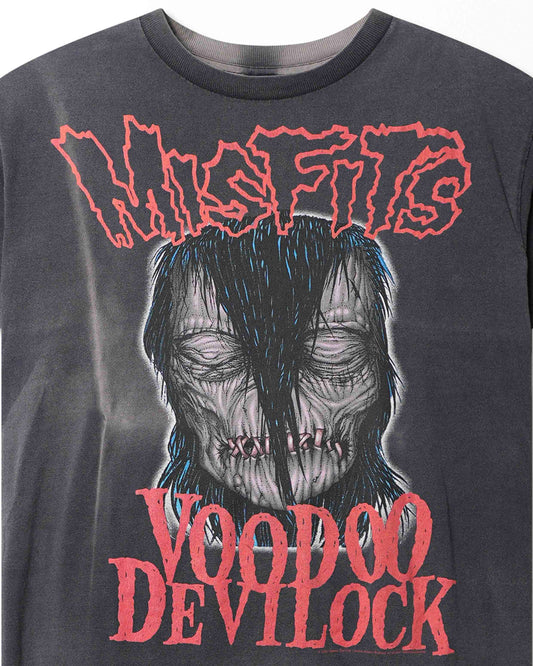 MISFITS "VOODOO DEVILOCK" BLACK FADED T-SHIRT