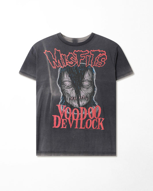 MISFITS "VOODOO DEVILOCK" BLACK FADED T-SHIRT