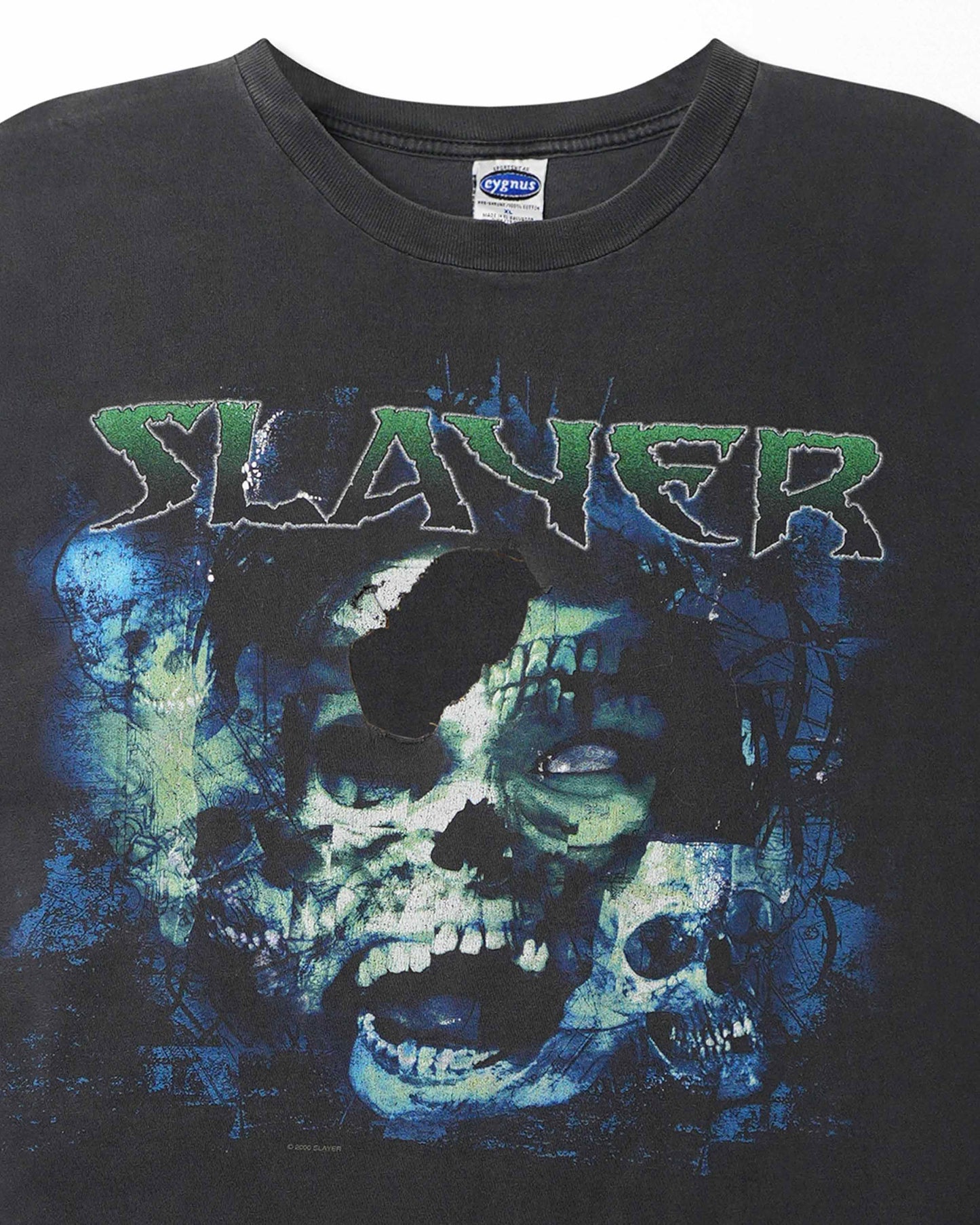 CYGNUS "SLAYER SKULL" BLACK FADED SLEEVELESS T-SHIRT