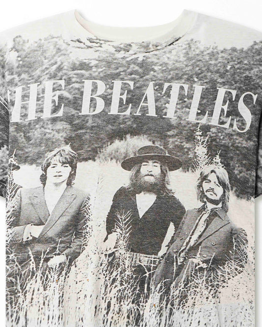 HANES "THE BEATLES" WHITE ALL OVER PRINT T-SHIRT