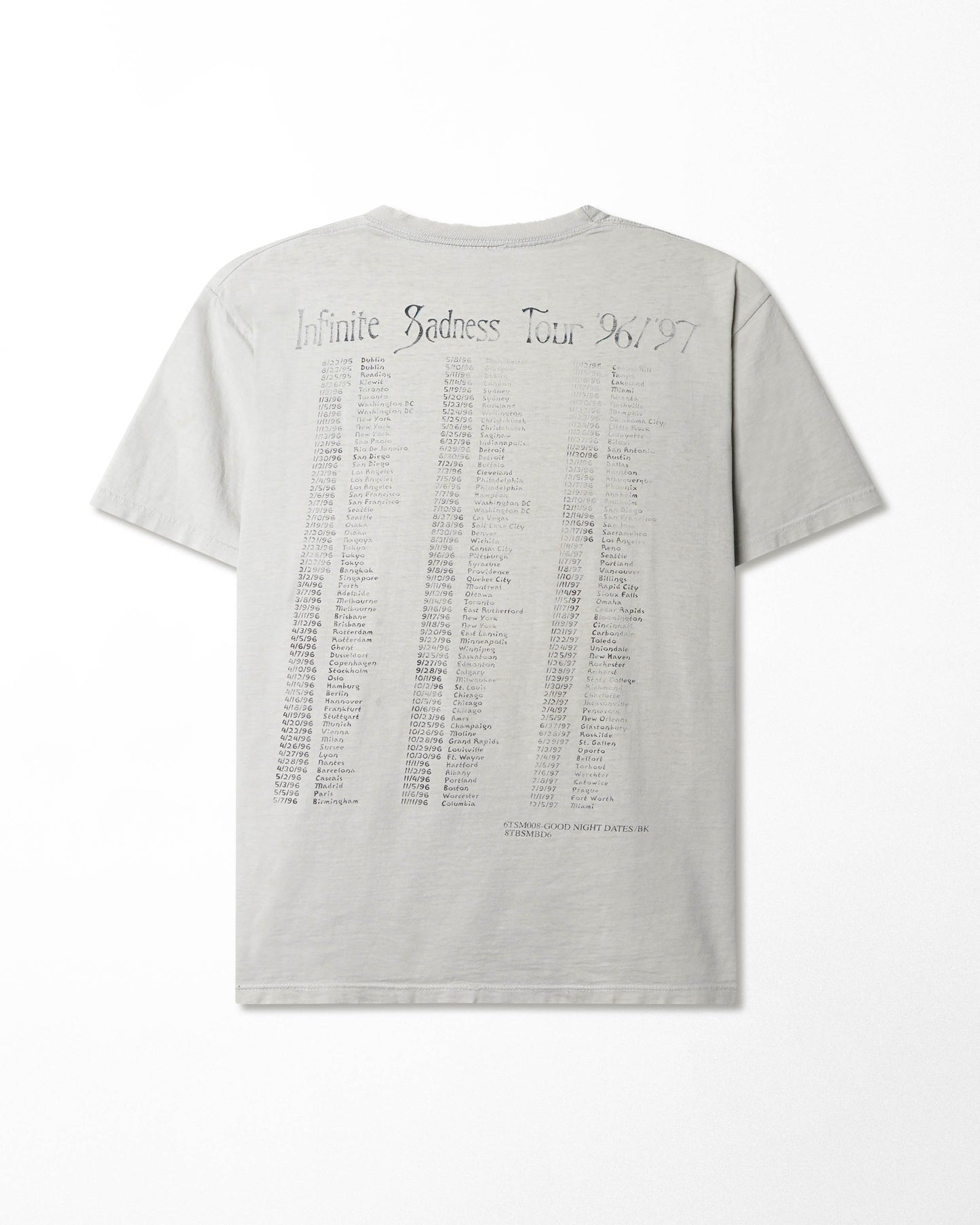 NICE MAN "THE SMASHING PUMPKINS INFINITE SADNESS TOUR" WHITE FADED T-SHIRT