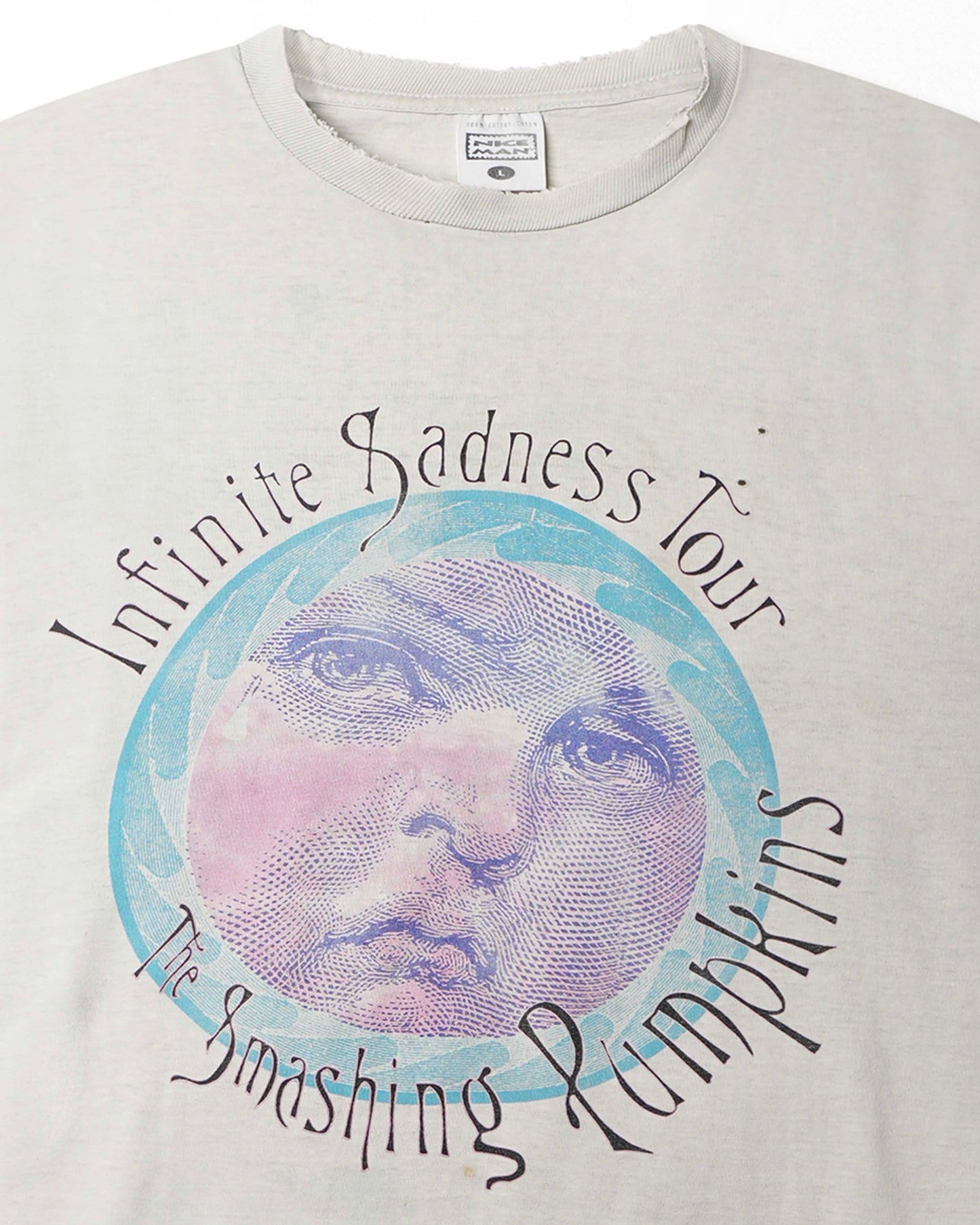 NICE MAN "THE SMASHING PUMPKINS INFINITE SADNESS TOUR" WHITE FADED T-SHIRT