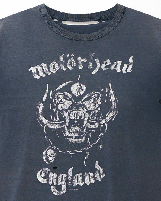 "MOTÖRHEAD" BLUE FADED THRASHED T-SHIRT