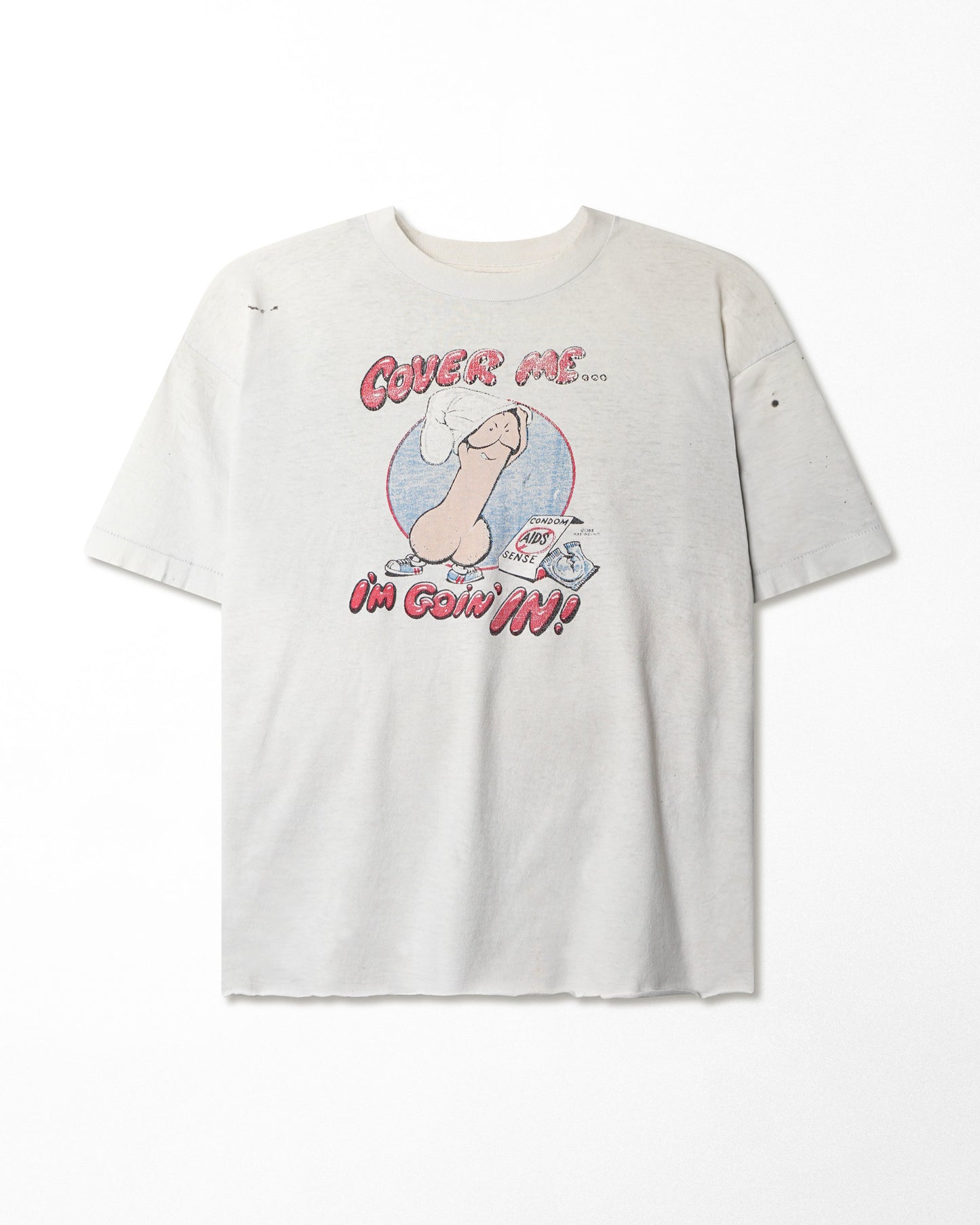 "COVER ME I'M GOIN' IN" WHITE T-SHIRT