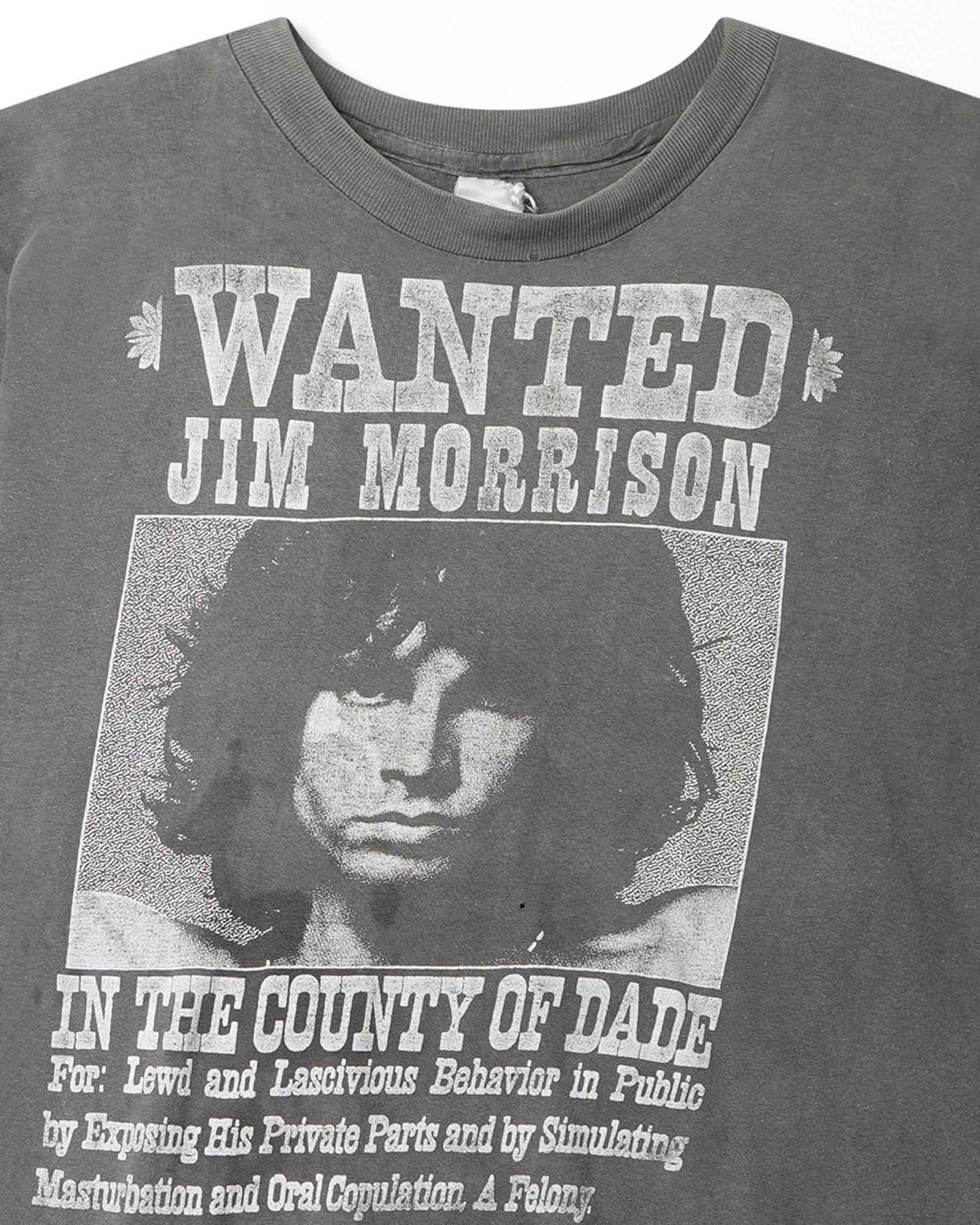 "WANTED JIM MORRISON" GREY FADED T-SHIRT