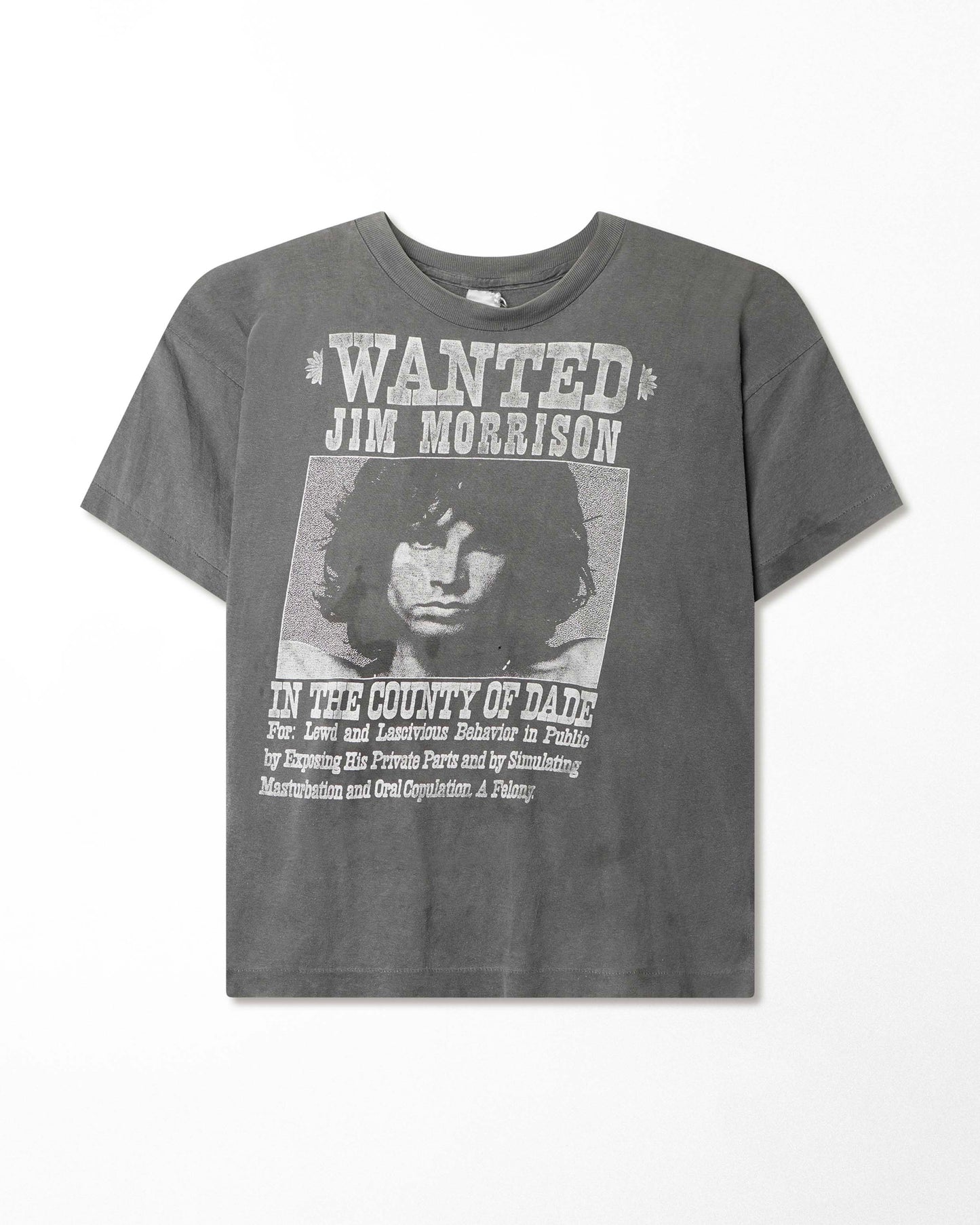 "WANTED JIM MORRISON" GREY FADED T-SHIRT