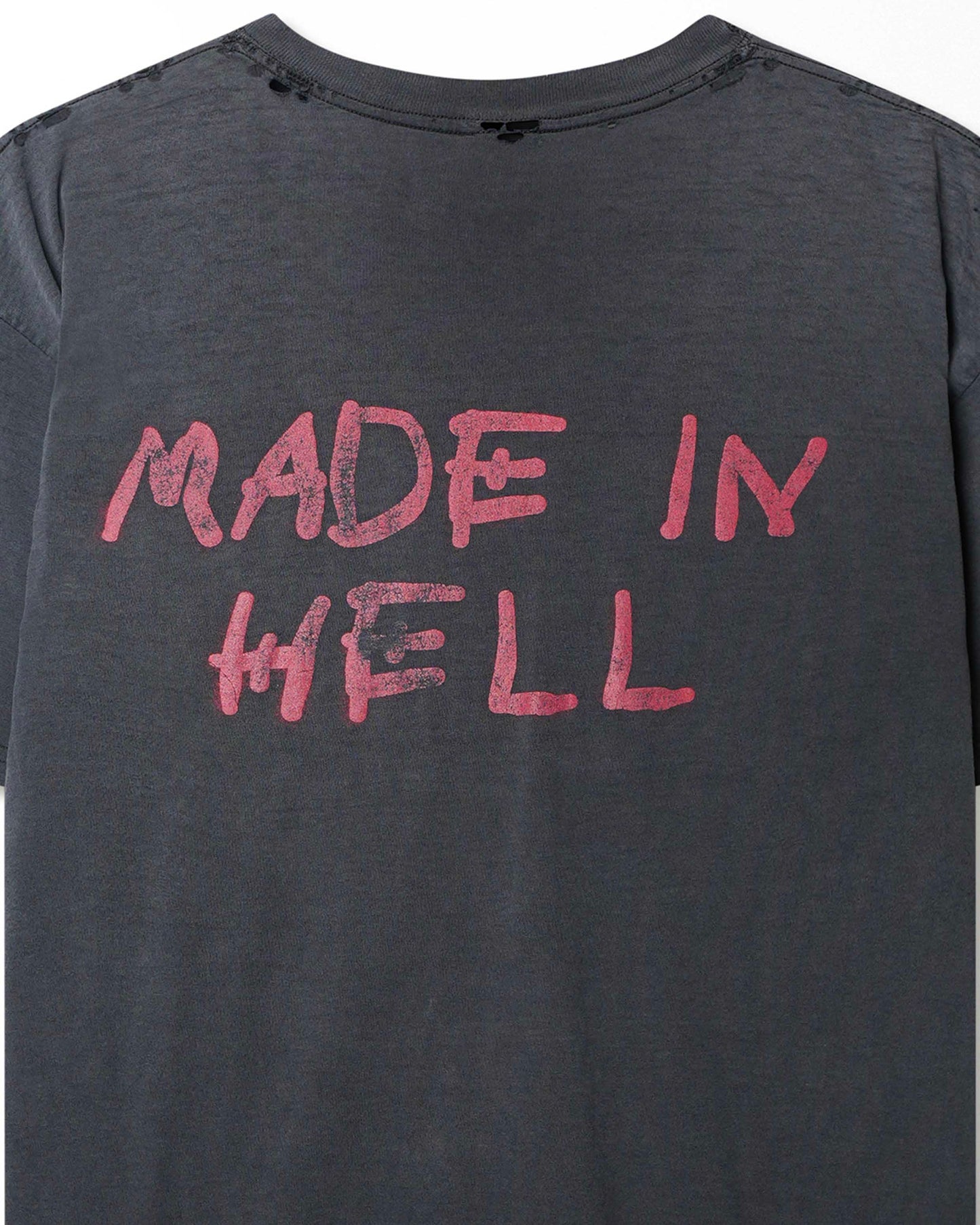 MARK "FRIDAY THE 13TH MADE IN HELL" BLACK FADED DISTRESSED T-SHIRT