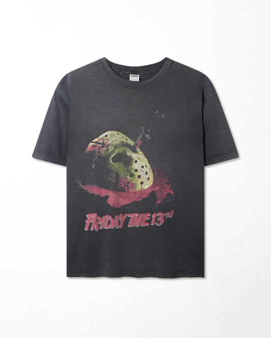 MARK "FRIDAY THE 13TH MADE IN HELL" BLACK FADED DISTRESSED T-SHIRT