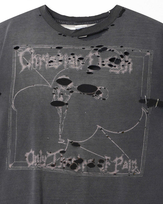 TENNESSEE RIVER "CHRISTIAN DEATH" FADED BLACK THRASHED T-SHIRT