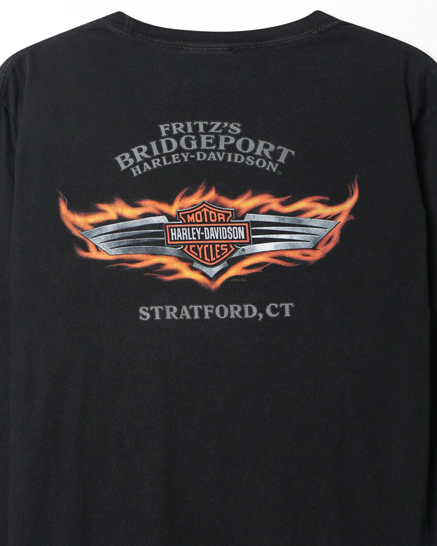 HARLEY-DAVIDSON "BLUE FLAMES CLOWN" BLACK LONG SLEEVE T-SHIRT