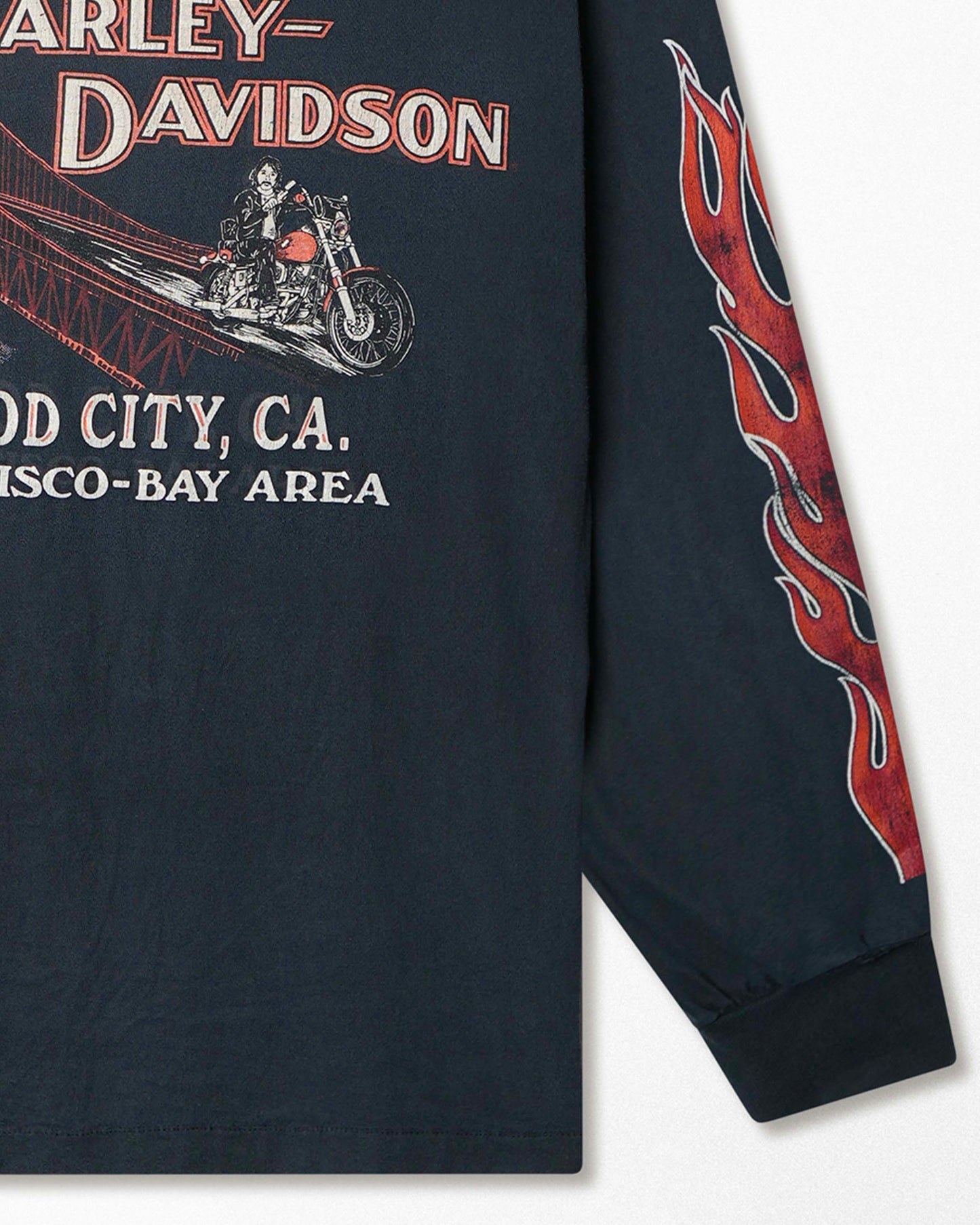HARLEY-DAVIDSON "UNTAMED TIGER FLAMES" DARK NAVY LONG SLEEVE T-SHIRT