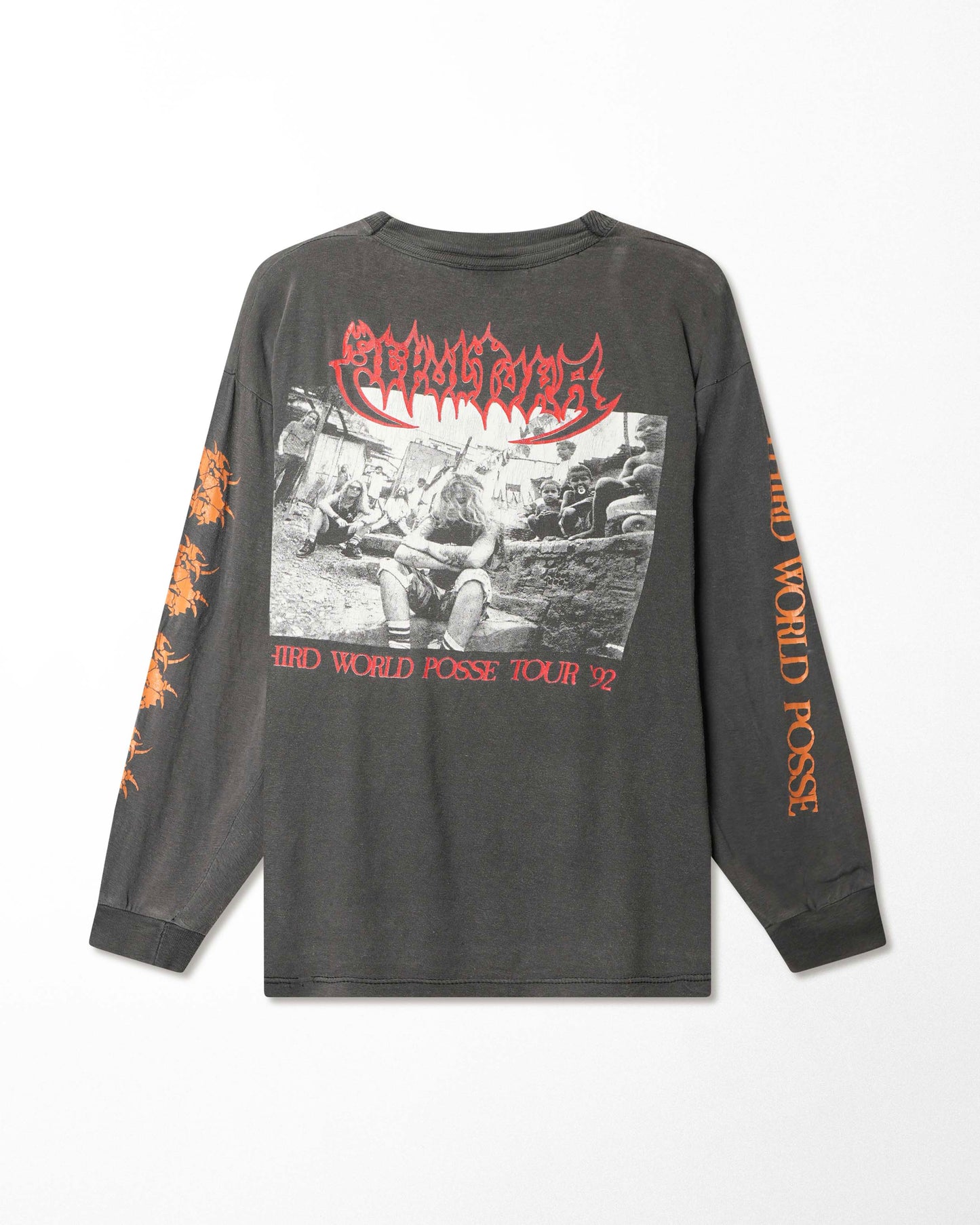 SIERRA TEEZ "SEPULTURA THIRD WORLD POSSE" GRAY FADED LONG SLEEVE T-SHIRT