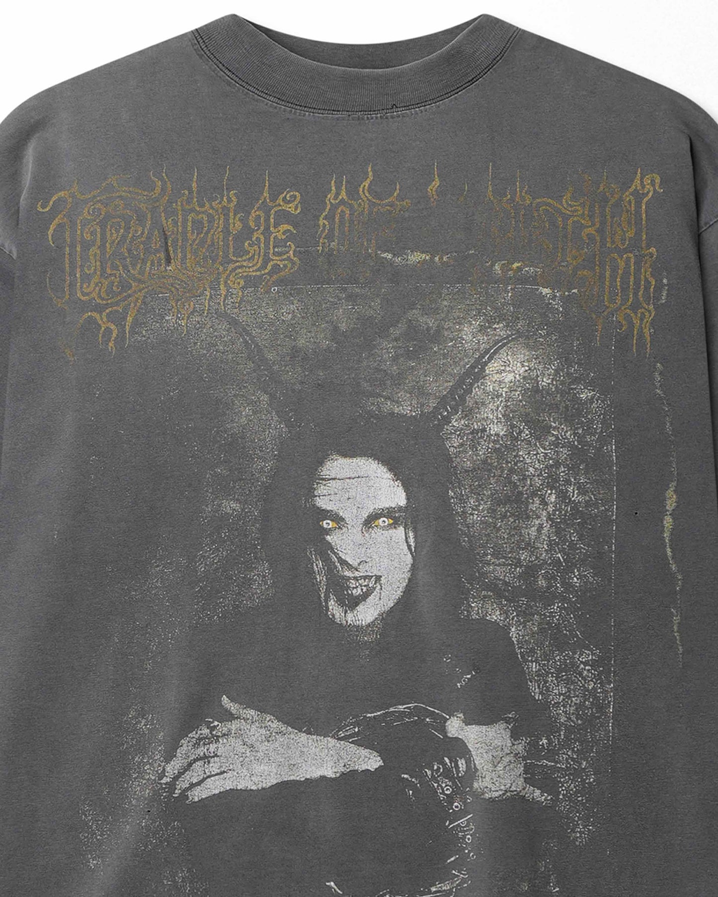 CRADLE OF FILTH "THE WALL-EYED, VAIN & INSANE" GRAY FADED THRASHED LONG SLEEVE T-SHIRT