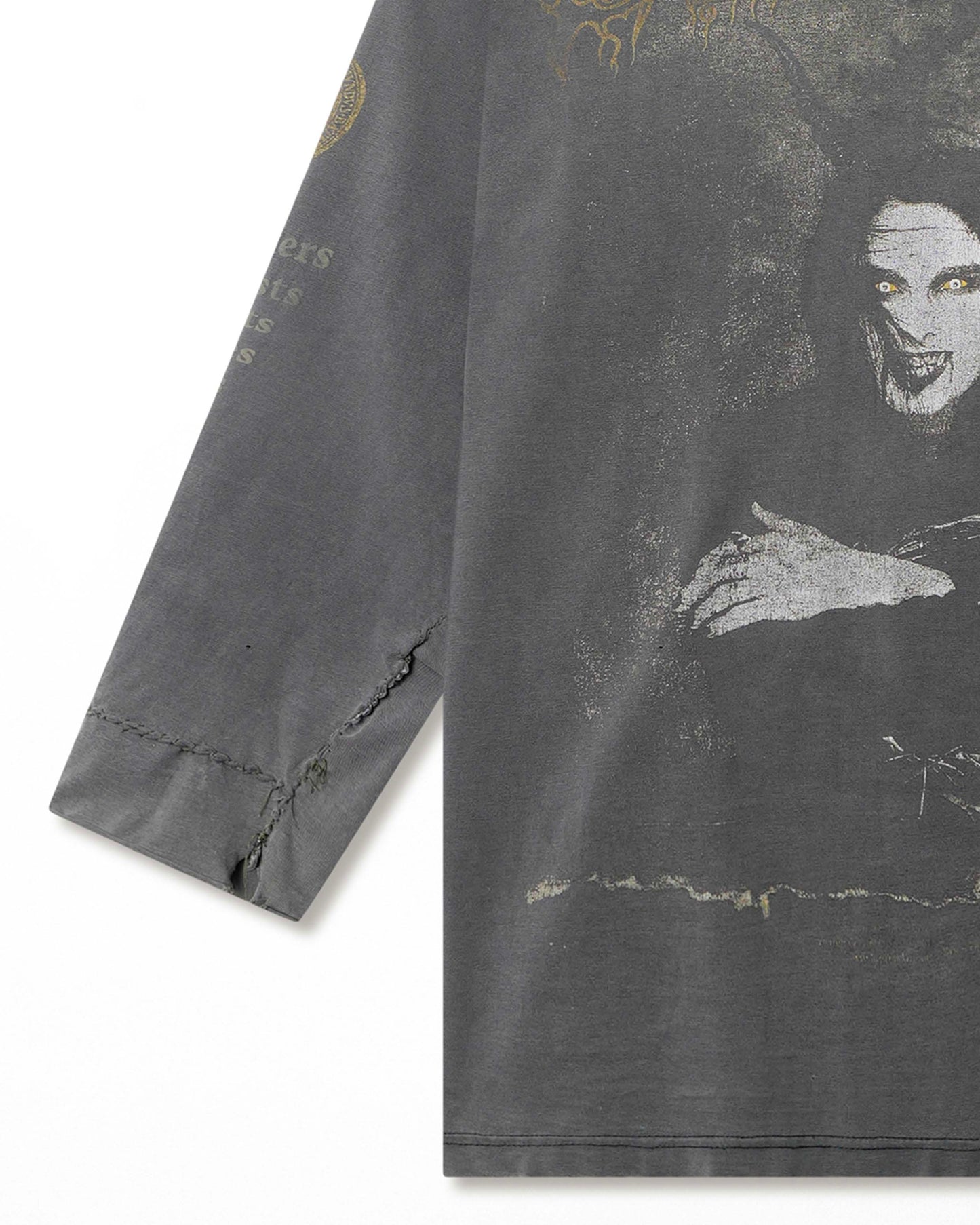 CRADLE OF FILTH "THE WALL-EYED, VAIN & INSANE" GRAY FADED THRASHED LONG SLEEVE T-SHIRT