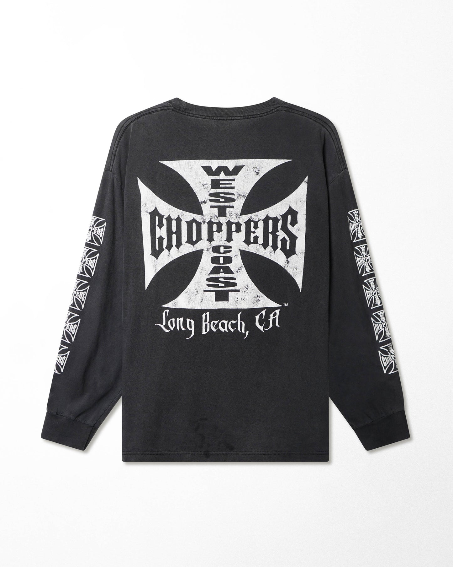 WEST COAST CHOPPERS "CLASSIC LOGO" BLACK FADED LONG SLEEVE T-SHIRT
