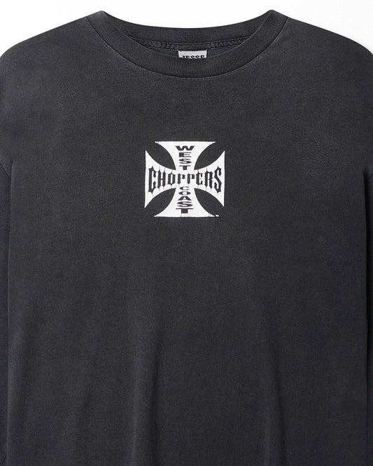 WEST COAST CHOPPERS "CLASSIC LOGO" BLACK FADED LONG SLEEVE T-SHIRT
