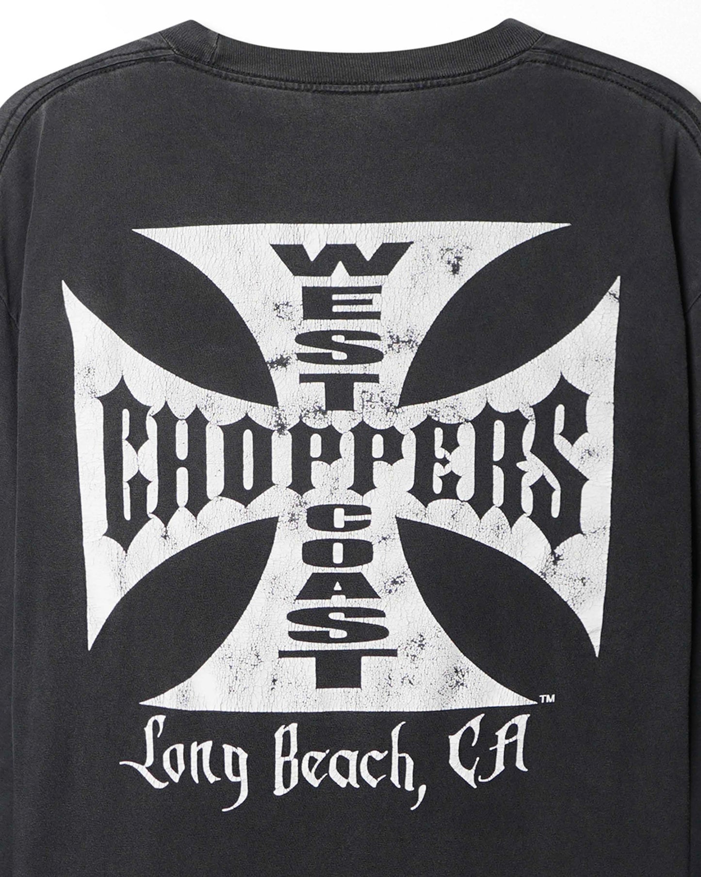 WEST COAST CHOPPERS "CLASSIC LOGO" BLACK FADED LONG SLEEVE T-SHIRT
