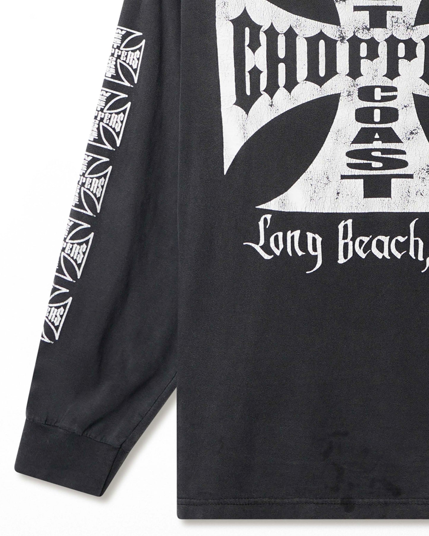 WEST COAST CHOPPERS "CLASSIC LOGO" BLACK FADED LONG SLEEVE T-SHIRT