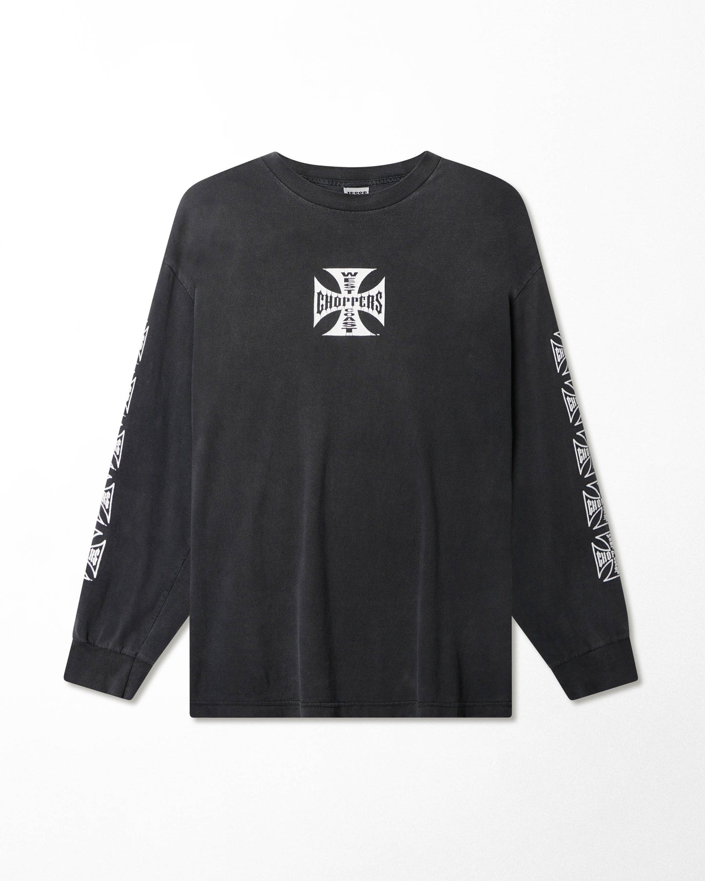 WEST COAST CHOPPERS "CLASSIC LOGO" BLACK FADED LONG SLEEVE T-SHIRT
