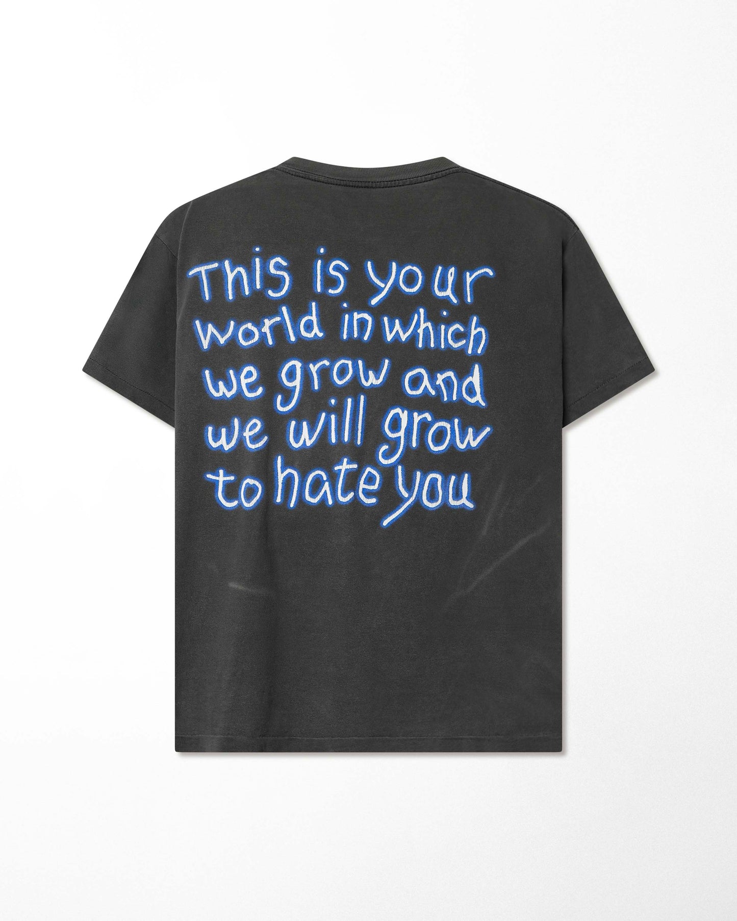 "MARILYN MANSON BLUE FACE" BLACK FADED T-SHIRT