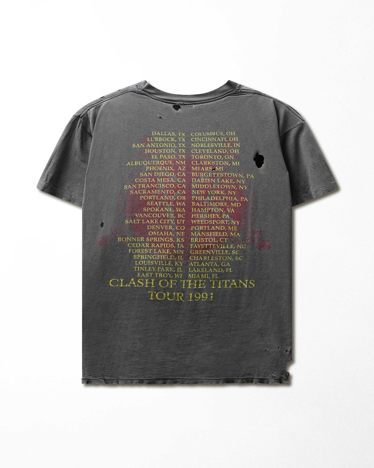 Vintage Brockum "Slayer Clash of the Titans Tour 1991" Grey Faded Destroyed T-Shirt - product view 6