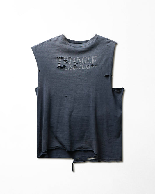 Vintage Adidas "Triangle Futbol Club" Grey Faded Destroyed Sleeveless T-Shirt - product view 1