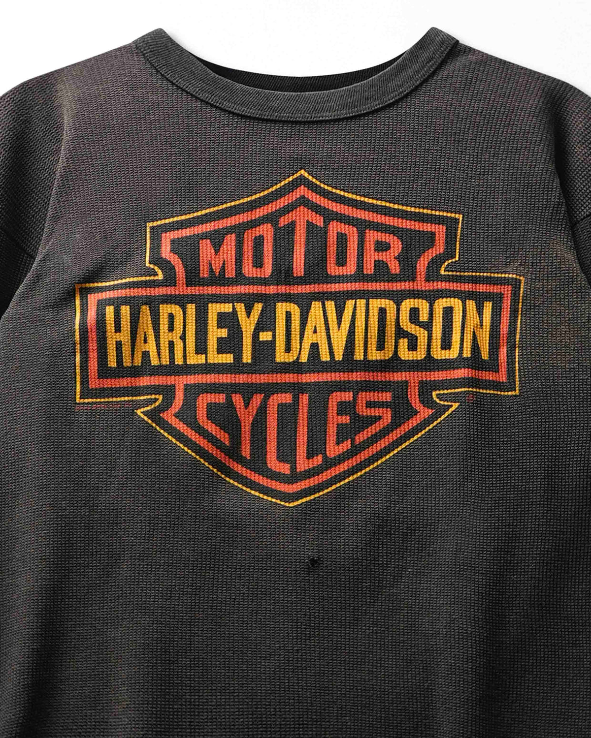 Vintage Harley-Davidson Black Faded Flames Thermal T-Shirt - product view 2