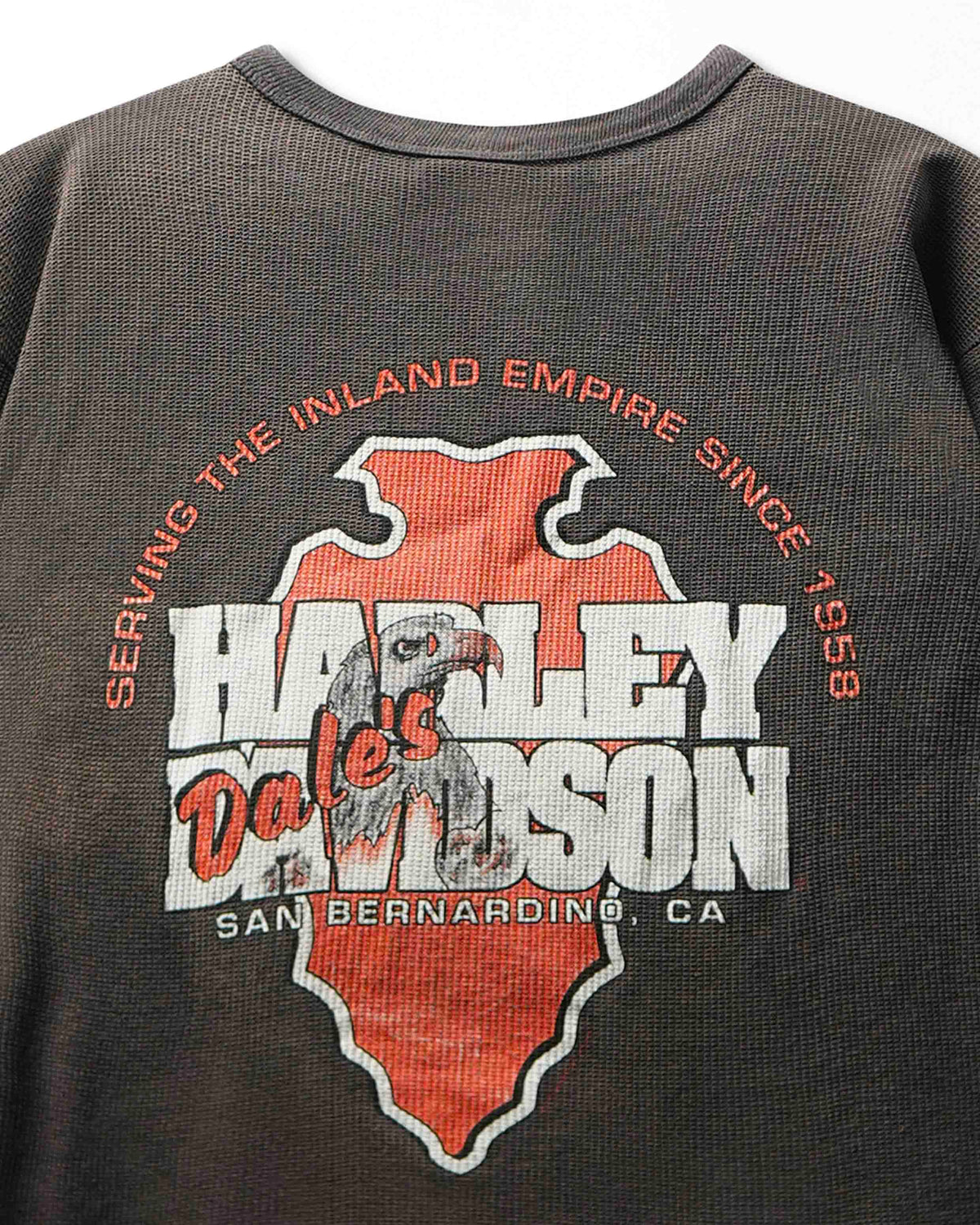 Vintage Harley-Davidson Black Faded Flames Thermal T-Shirt - product view 4