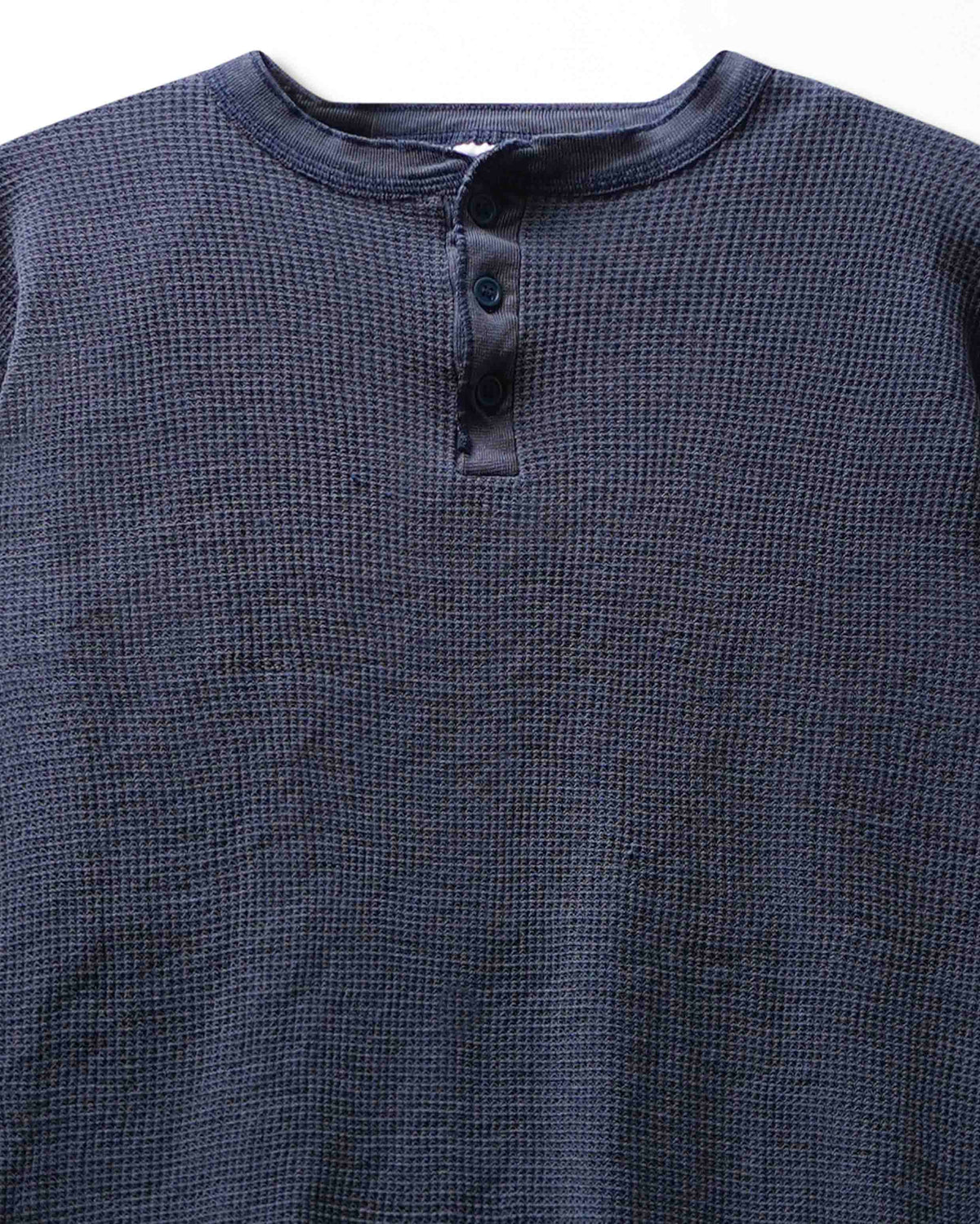 Vintage Fruit of the Loom Navy Faded Waffle Thermal Long Sleeve T-Shirt - product view 2
